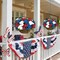 6 Bundles Red White Blue Artificial Outdoor Flowers, Silk Patriotic Floral UV Resistant Fake Geraniums Bouquets for Memorial, 4th of July Cemetery Decor Outdoor Porch Garden Decoration